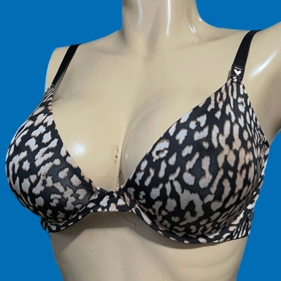 Victoria’s Secret Sexy Unlined Demi Satin Bra Animal Print 34DDD - Picture 2 of 5